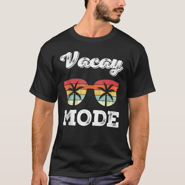 T-shirt V acay Mode Lunettes de soleil Retro S ummer B cha (Devant)