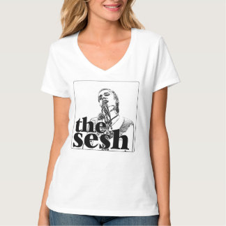 T-shirt V-Cou blanc dans Sesh des femmes "Claire Bryant"