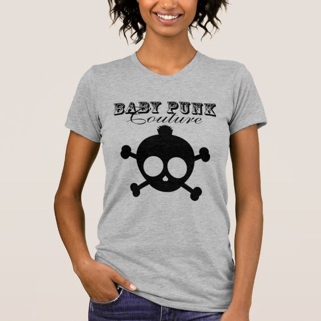 T-shirt V-cou de couture de BabyPunk (Devant)