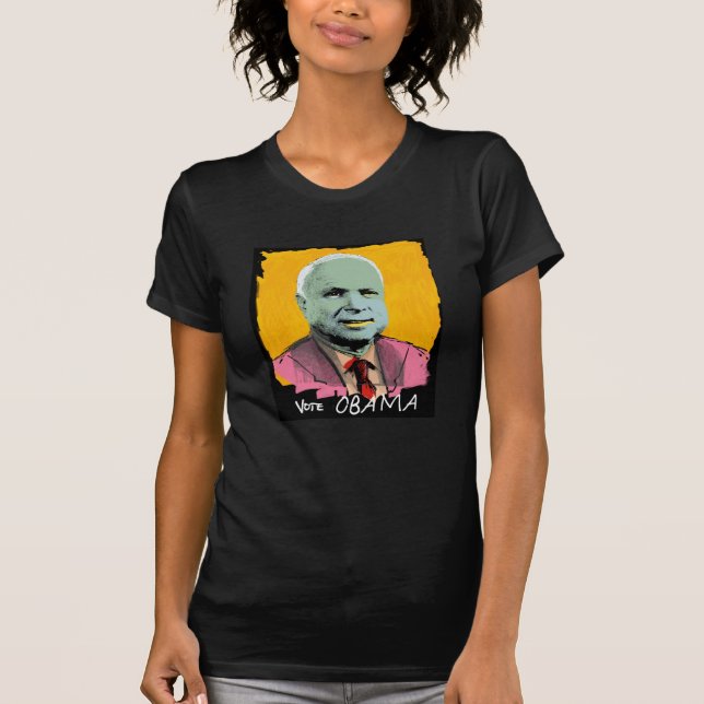 T-shirt V-Cou pur d'OBAMA de VOTE (Devant)