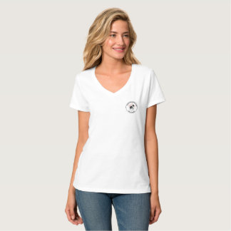 T-shirt V des femmes - pièce en t de cou