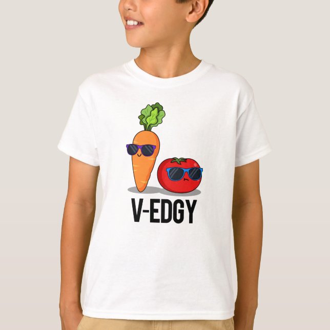 T-shirt V-Edgy Funny Veggie Pun (Devant)