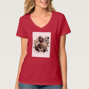 T-shirt v encolure belle