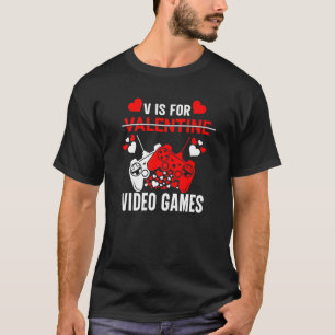 T-shirt V est pour Jeux Vidéo Amusant Valentine's Day Game
