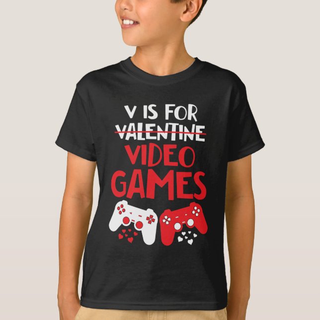 T-shirt V Est Pour Jeux Vidéo Saint-Gamer Joueur Garçon Jo (Devant)