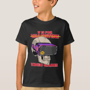 T-shirt V Est Pour Jeux Vidéo (Valentine) - Amusant Gamer