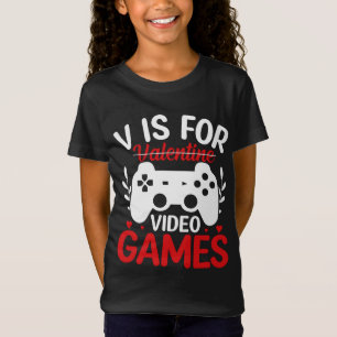 T-Shirt V est pour Jeux Vidéos avec Valentine Crossing Out