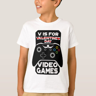 T-shirt V Est Pour Jeux Vidéos Funny Valentines Joueur Jou