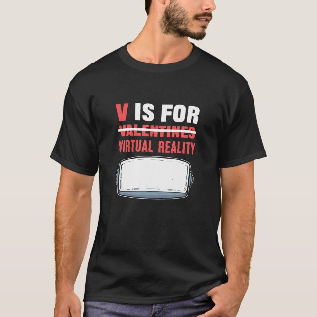 T-shirt V est pour la réalité virtuelle Jeu Saint Valentin (Devant)
