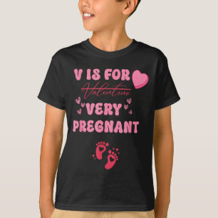 T-shirt V est pour la Saint-Valentin enceinte grossesse