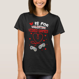T-shirt V est pour la Saint-Valentin jeux vidéo garçon gam