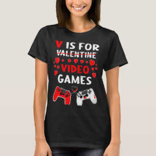 T-shirt V est pour les jeux vidéo Funny Cadeau de la Saint