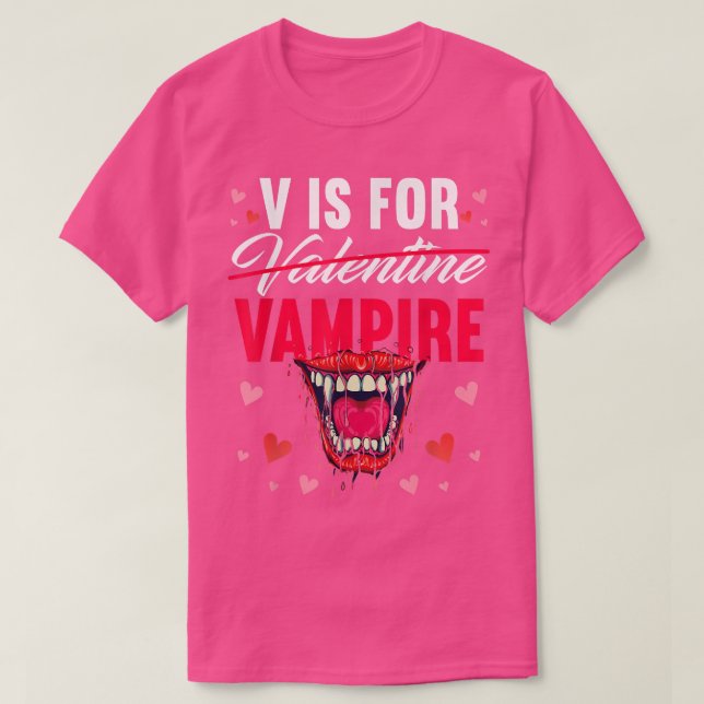 T-shirt V Est Pour Vampire Vampire T Valentine Vampire 663 (Design devant)