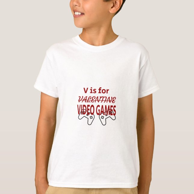 T-shirt V est pour Video Game valentine (Devant)