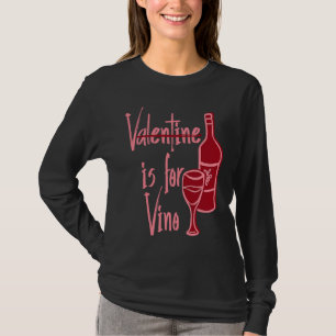 T-shirt V est pour Vino Verre à vin Enseigne de bouteille 