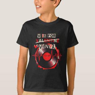 T-shirt V est pour vinyle Funny Valentine Disque vinyle Mu