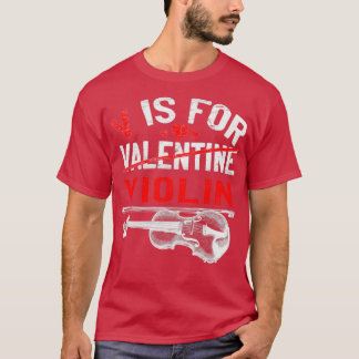 T-shirt V est pour violon amusant Valentines Jour violonis