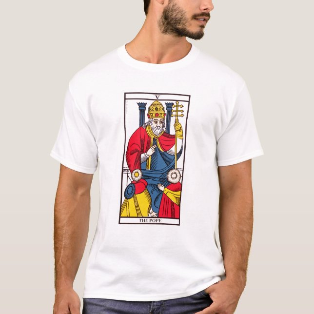 T-shirt V le pape, carte de tarot (Devant)