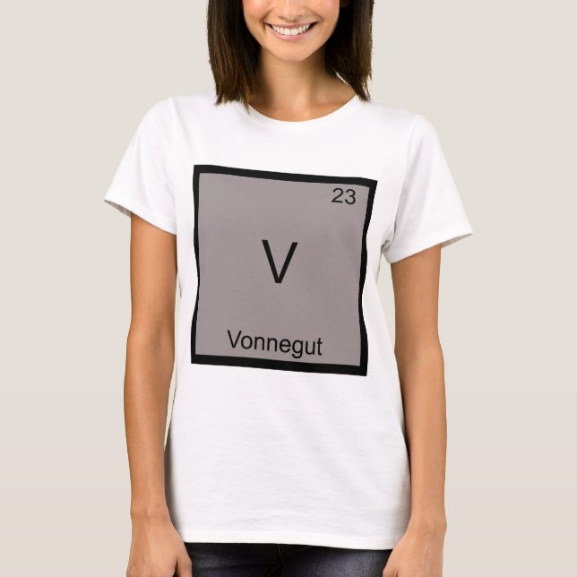 T-shirt V - Pièce en t drôle de symbole d'élément de (Devant)