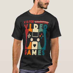 T-shirt V pour Jeux Vidéo Retro Vintage