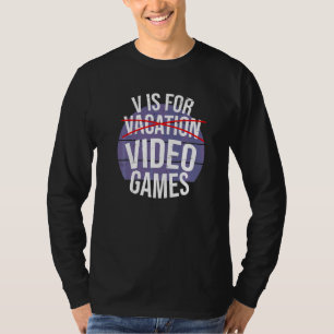 T-shirt V Pour Jeux Vidéos Jeux Vidéo De Jeux En Diffusion