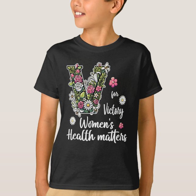 T-shirt V Pour Victoire ; Santé des femmes S (Devant)