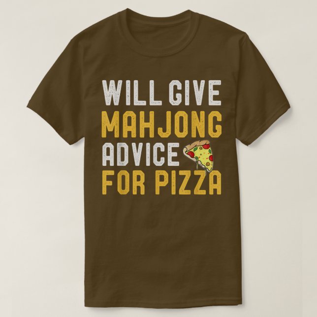 T-shirt Va Donner Mahjong Conseils Pour Pizza Funny Tile B (Design devant)