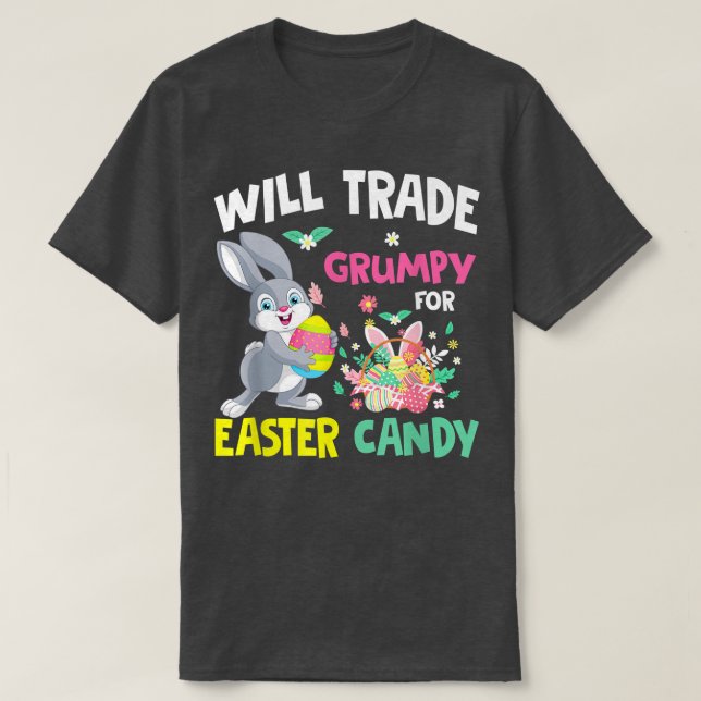 T-shirt Va Échanger Grumé Pour Pâques Bonbons Amusant Gi F (Design devant)