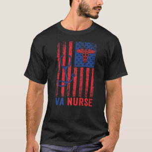 T-shirt Va Nurse American Flag Patriotique Travailleur Méd