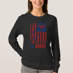 T-shirt Va Nurse American Flag Patriotique Travailleur Méd