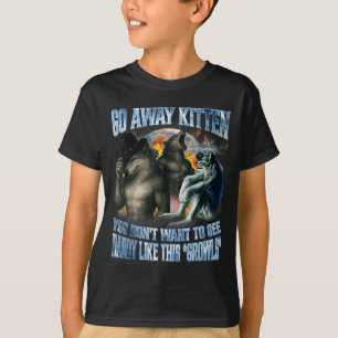 T-shirt Va-t'en, chaton, papa aime le loup alpha drôle Wer
