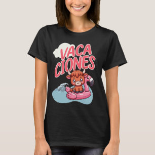 T-shirt Vacaciones Espagnol Vacances Funny Kawaii Cow
