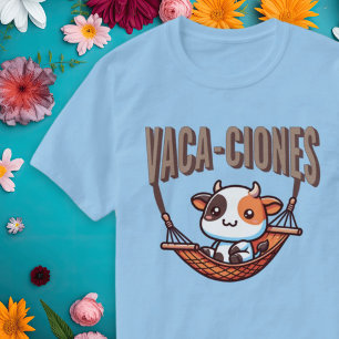 T-shirt Vacaciones (Vacances) Chemise espagnole Punny Cow
