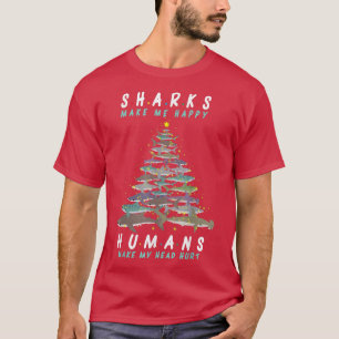 T-shirt Vacances 365 requins Noël Arbre requin Make Me Ha