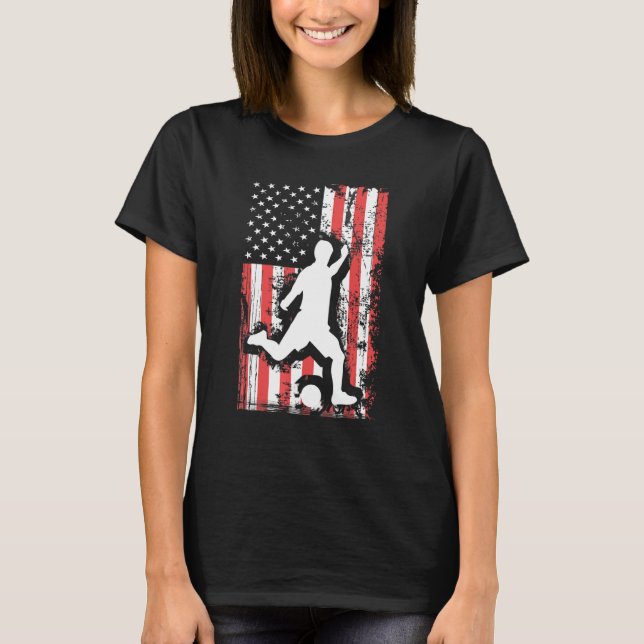 T-shirt VACANCES 365 Soccer US Grunge Drapeau américain 4e (Devant)