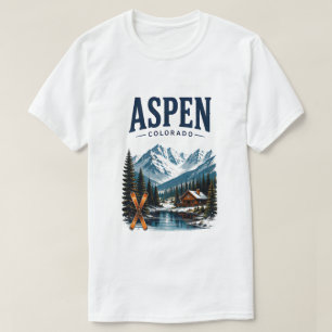 T-shirt Vacances à Aspen Colorado Station de Ski Voyage Mo