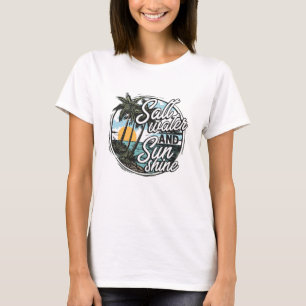 T-shirt Vacances à la plage au soleil avec de l'eau salée