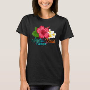 T-shirt Vacances à l'île Amelia Floride Hibiscus Tropical