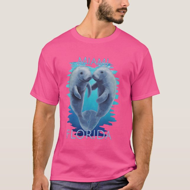 T-shirt Vacances à Miami Floride Douces Lamantins Vache de (Devant)