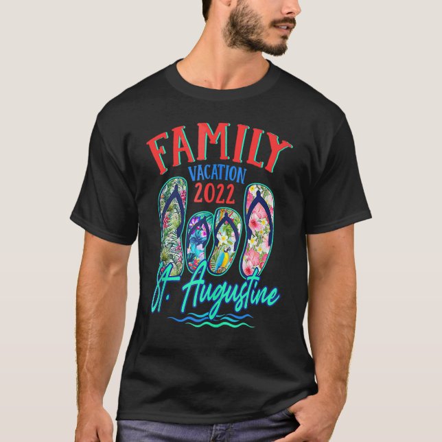 T-shirt Vacances à St Augustine Floride 2022 Tongs Fami (Devant)