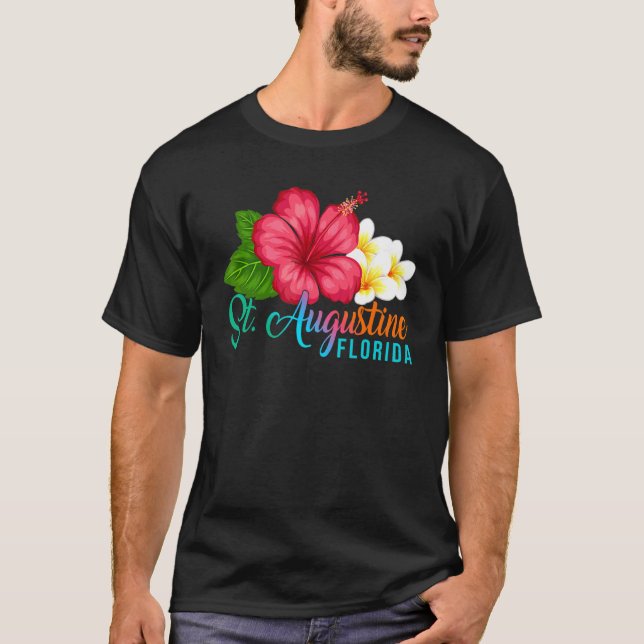 T-shirt Vacances à St Augustine Floride Hibiscus Tropical  (Devant)