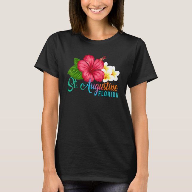 T-shirt Vacances à St Augustine Floride Hibiscus Tropical  (Devant)