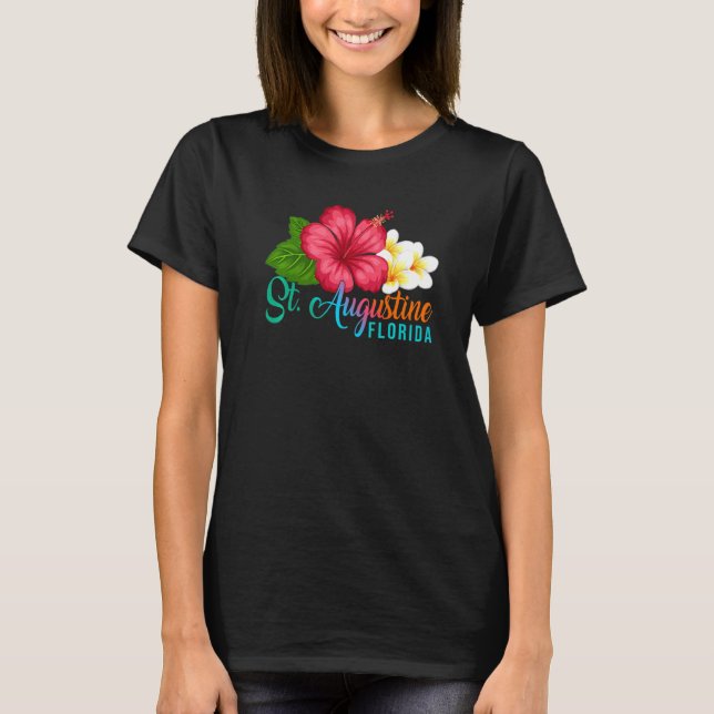 T-shirt Vacances à St Augustine Floride Hibiscus Tropical  (Devant)
