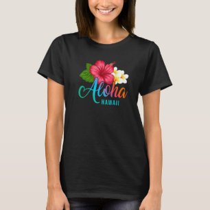 T-shirt Vacances Aloha Avec Hibiscus Tropical Hawaiien Flo