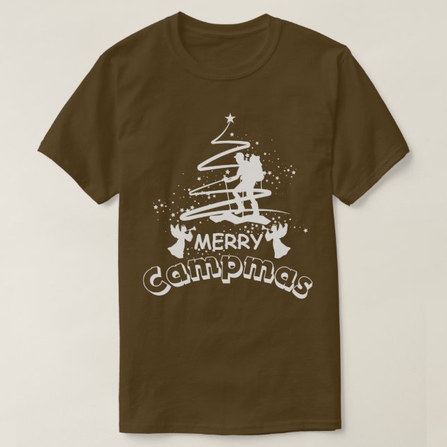 T-shirt Vacances Amoureux du Camping Joyeux Campmas 1 (Design devant)