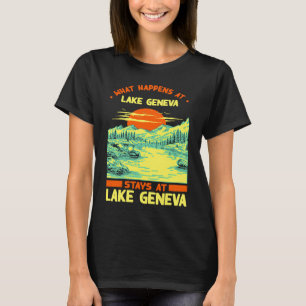 T-shirt Vacances au lac de pêche en bateau camping Lac Gen