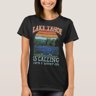 T-shirt Vacances au lac Rétro Bateau Pêche Camping T