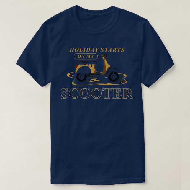 T-shirt Vacances avec scooter (Design devant)