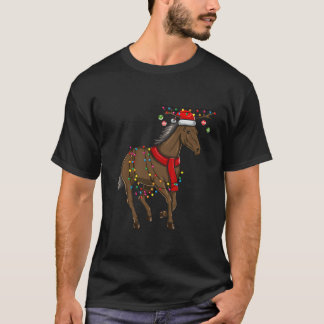 T-shirt Vacances Cheval De Noël Avec Antlers Et