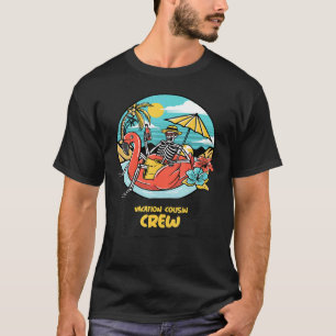 T-shirt Vacances Cousin Crew Cool Squelette Sur L'Été B